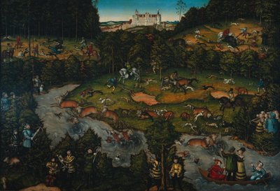 Court Hunt at Hartenfels Castle by Lucas Cranach the Elder